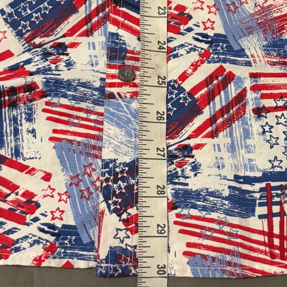 The American Outdoorsman Men XL Short Sleeve Button Up Shirt American Flag Print - Picture 3 of 8